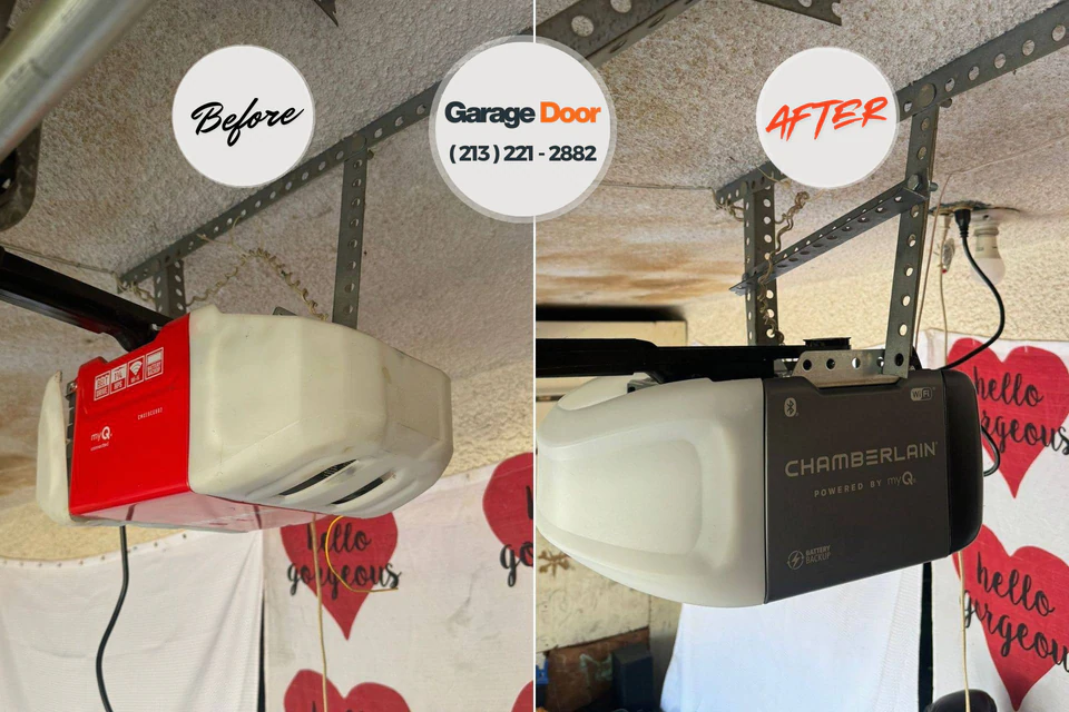 Before and after: garage door repair Ashland City, TN